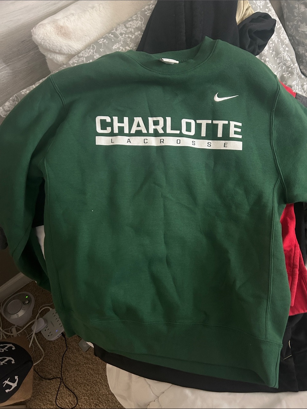 Nike Green Charlotte Lacrosse Crewneck Sweatshirt